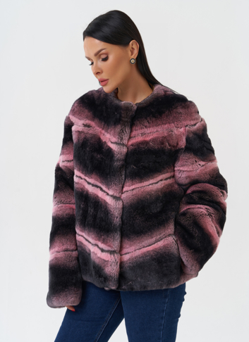 Короткая шуба из меха кролика