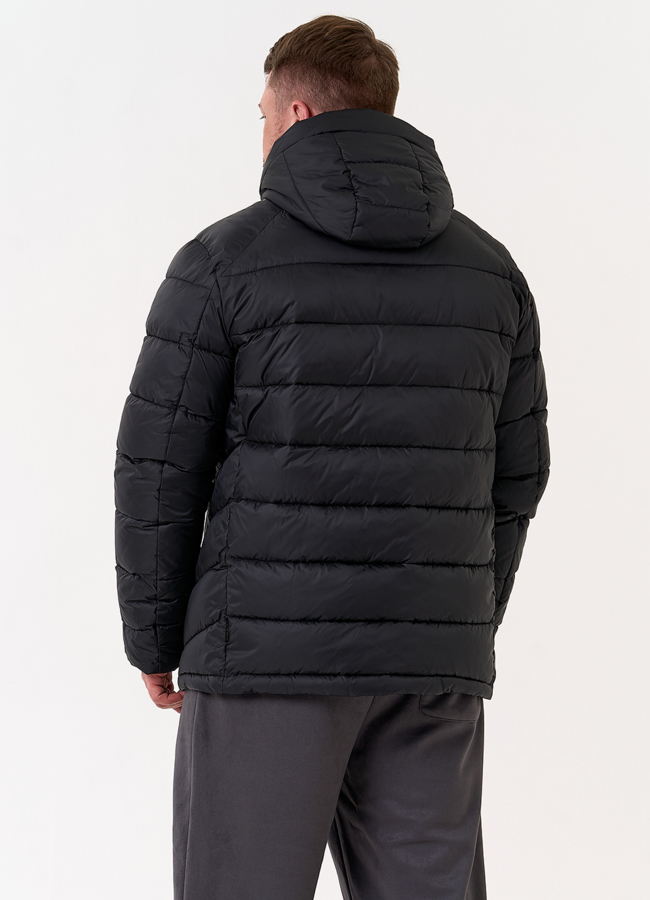 фото Мужской пуховик черного цвета модель № 31464