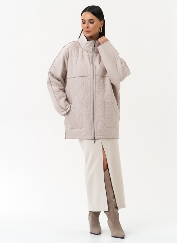 Женская двухсторонняя куртка с воротником стойкой