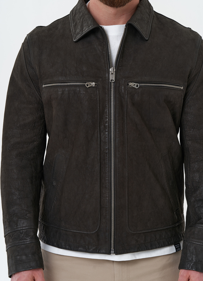 Мужская куртка из натуральной кожи  модель № 30061 универмаг малина