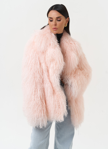 Женская шуба из меха ламы