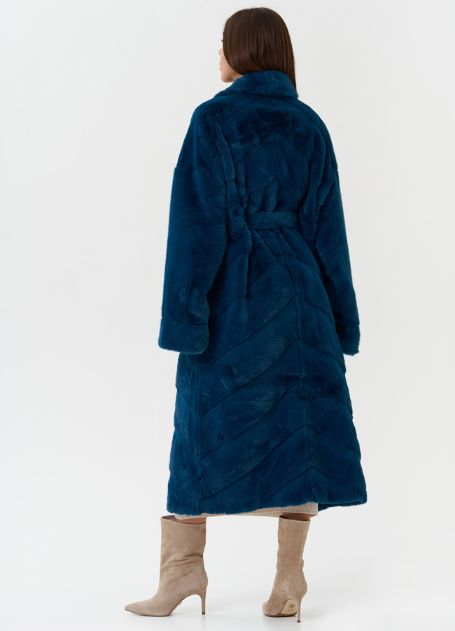 Длинная шуба из эко меха модель № 27718 универмаг малина