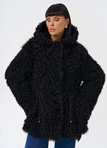 Женская двухсторонняя дубленка с капюшоном Женская двухсторонняя дубленка с капюшоном
