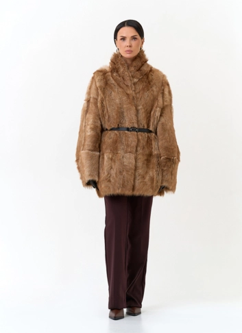Женская двухсторонняя дубленка фото