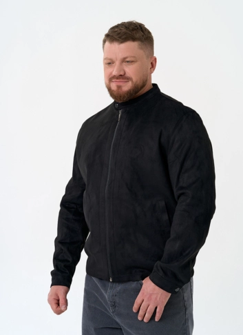 Мужская куртка из эко замши черного цвета