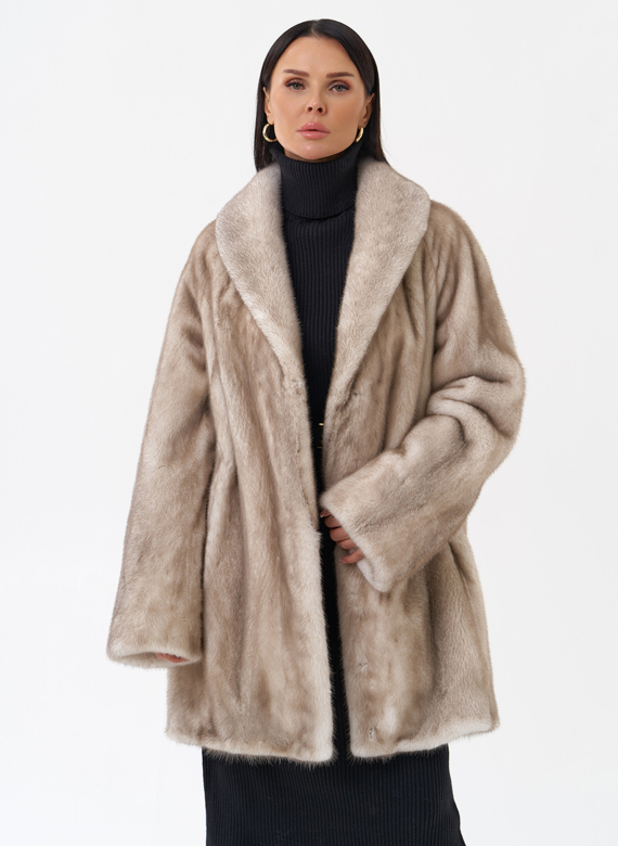 Норковая шуба с воротником