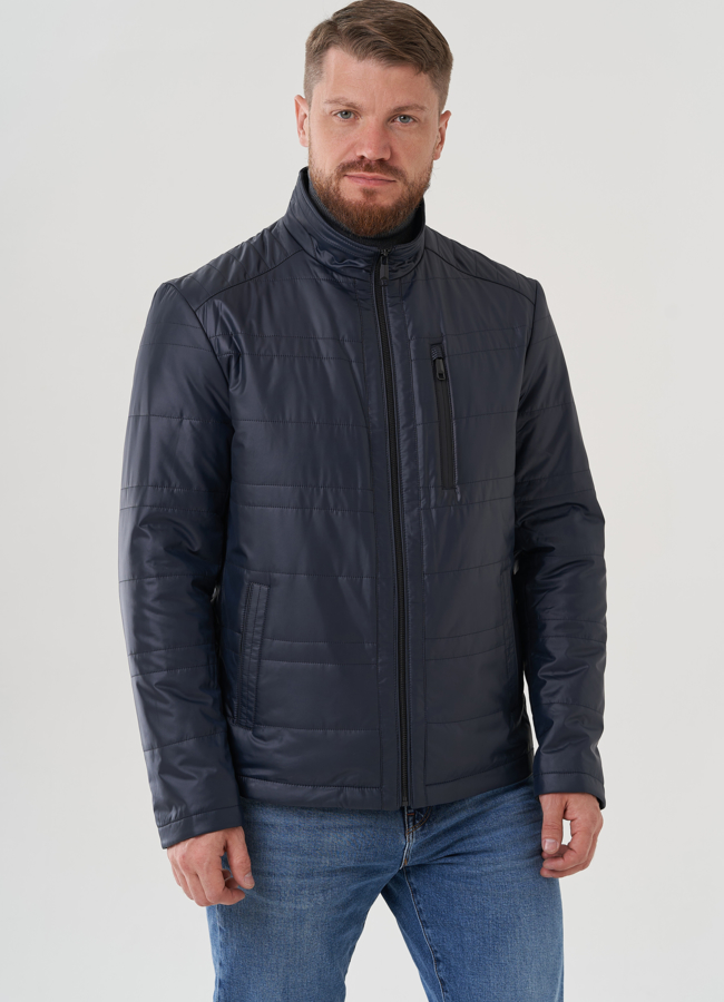 Мужская куртка синего цвета  модель № 82290 в рассрочку