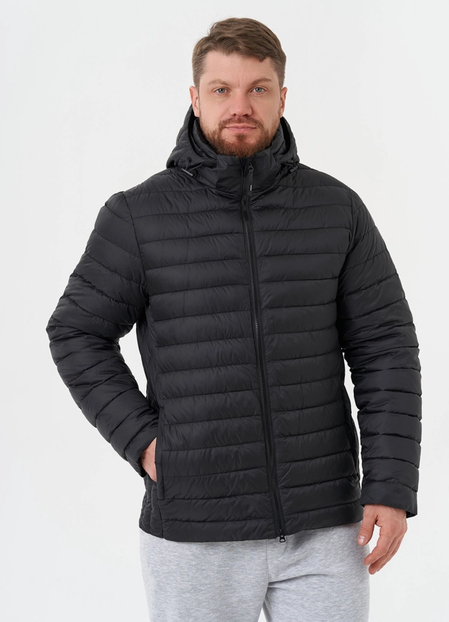 Стеганая куртка с капюшоном модель № 28019 в кредит