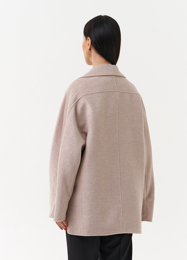 Укороченное пальто с английским воротником модель № 29891 в рассрочку