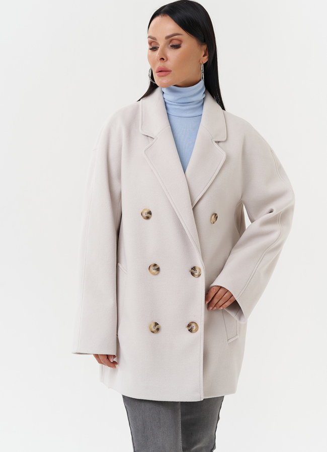 Женское двубортное пальто модель № 28279 универмаг малина