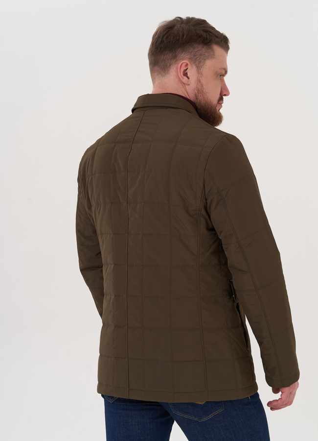 Мужская стеганая куртка цвета хаки модель № 26914 универмаг малина