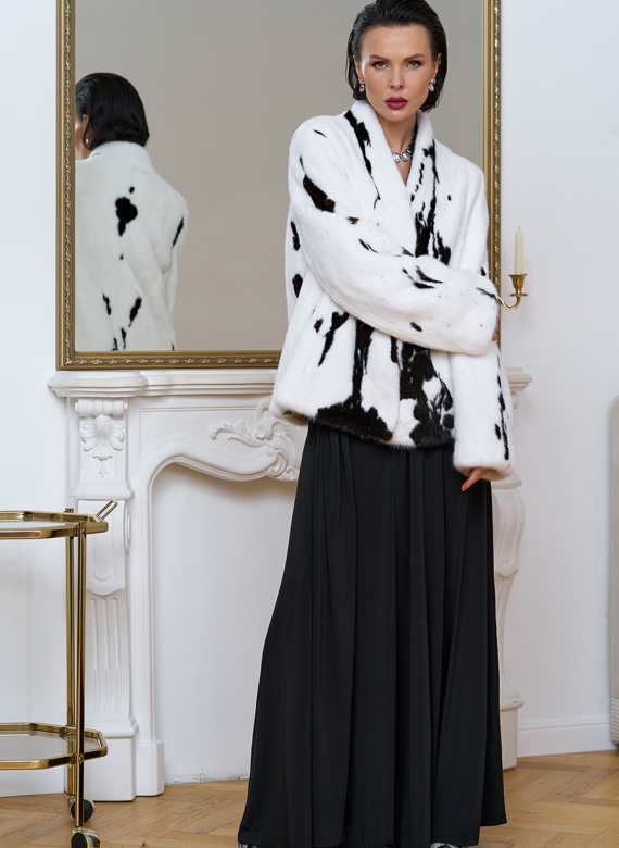 Жакет из меха норки в расцветке "ягуар"