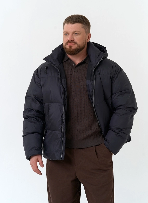 Мужской пуховик с капюшоном фото