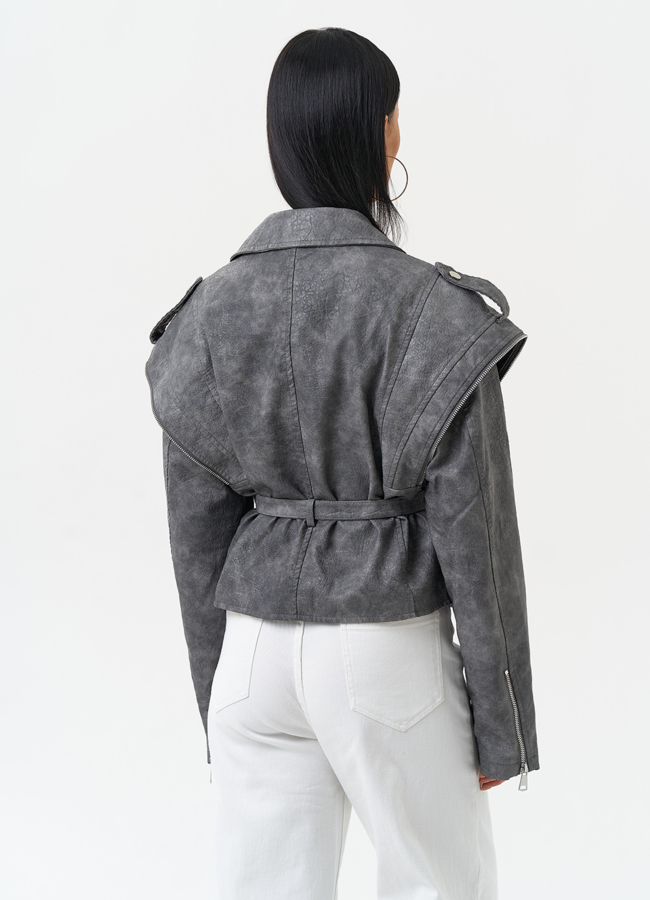 Куртка женская из эко кожи в стиле ретро модель № 30310 в кредит