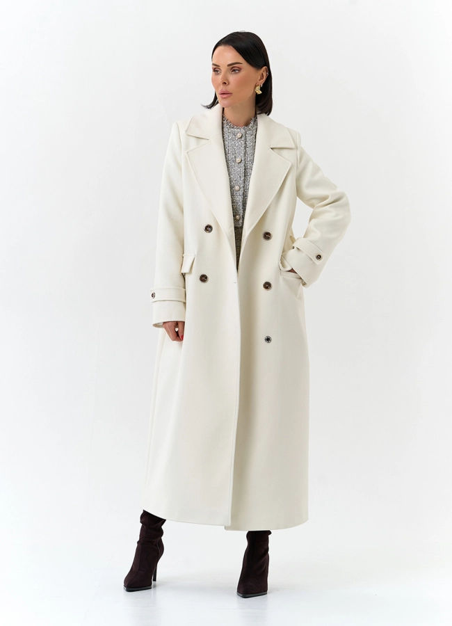 Женское пальто с английским воротником модель № 32643 универмаг малина